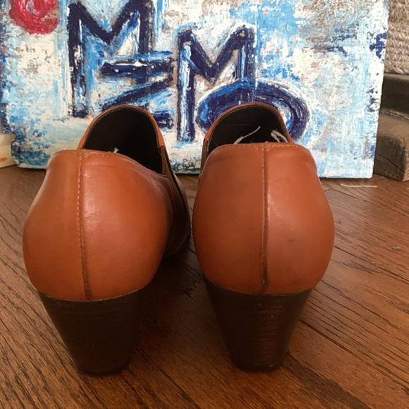 Walter Steiger Vintage Handmade Cognac Leather Slip-On Sz 37.5 Italy Western - Picture 6 of 12